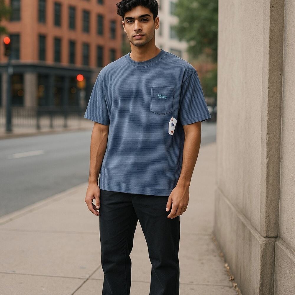 NEW Zero Gravity T-Shirt Mens XL Navy Blue Stripes Single Stitch Vintage USA